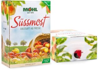 Möhl Süssmost Frisch ab Press, 5 Liter / Bag in Box
