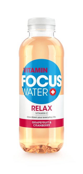 Focuswater Relax Grapefruit & Cranberry, PET EW (Rot) 50cl x12