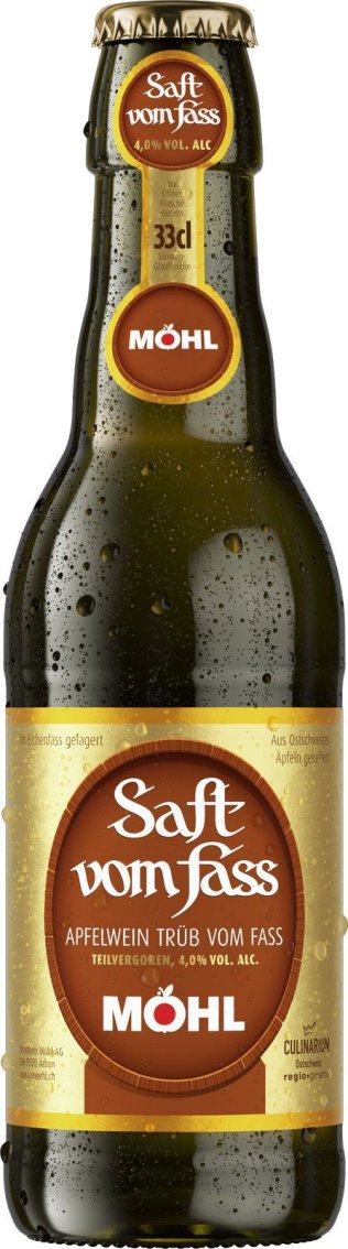 Möhl Saft vom Fass trüb, Glas EW 33cl x8