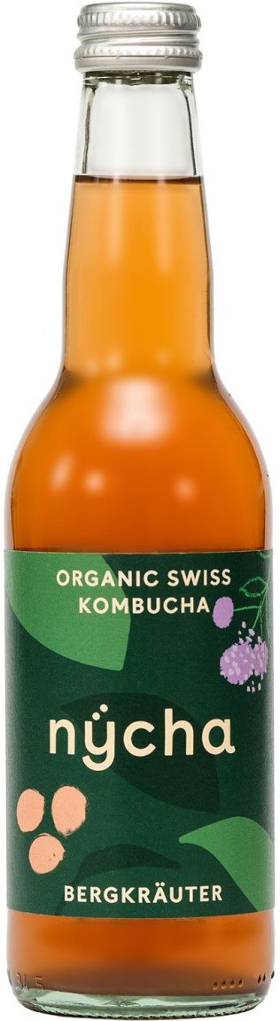 Nycha Kombucha BIO Schweizer Bergkräuter, Glas EW 33cl x24