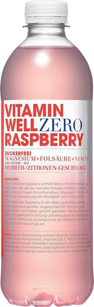 Vitamin Well Zero Raspberry, PET EW 50cl x12