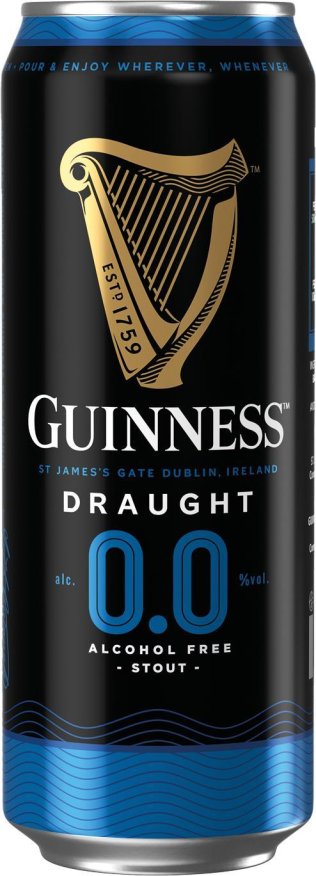 Guinness Stout draught 0.0 Alkoholfrei, Dose EW 44cl x24