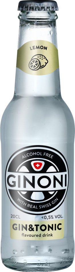 GINONI alcohol free lemon-ready to drink, Glas EW CARTON