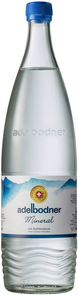 Adelbodner Mineral (mit CO2) blau, Glas MW 100cl x12
