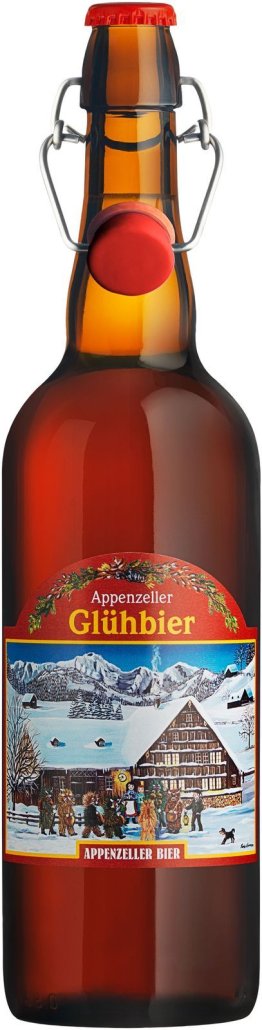 Appenzeller Glühbier, Bügelflasche Glas MW HARASSE x6