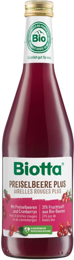 Biotta Preiselbeer plus, Glas EW x6