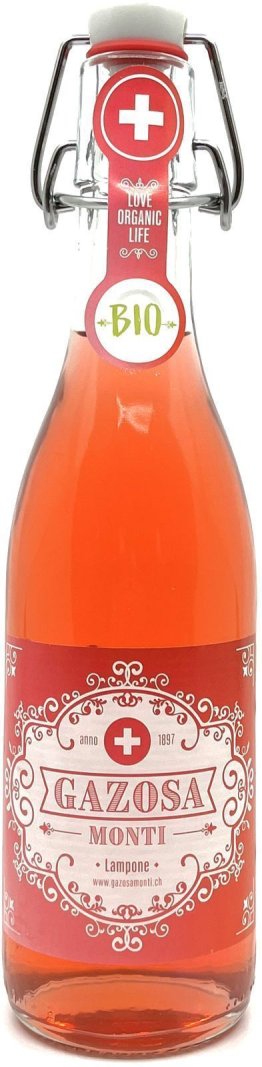 Gazosa Monti Lampone (Himbeer) BIO, Bügelflasche Glas MW x20