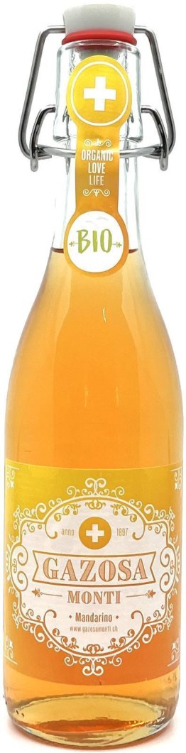 Gazosa Monti Mandarino (Mandarine) BIO, Bügelflasche Glas MW 35cl x20