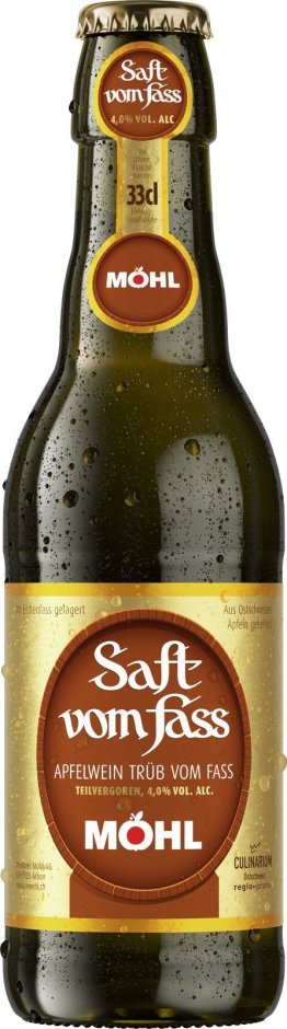Möhl Saft vom Fass trüb, Glas EW 33cl x8