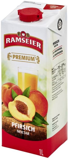 Ramseier Premium 100% Pfirsich Nektar, Tetra EW 100cl x4