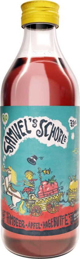 Samuels Schorle Himbeer Apfel Hagubutte, BIO, Glas MW x20
